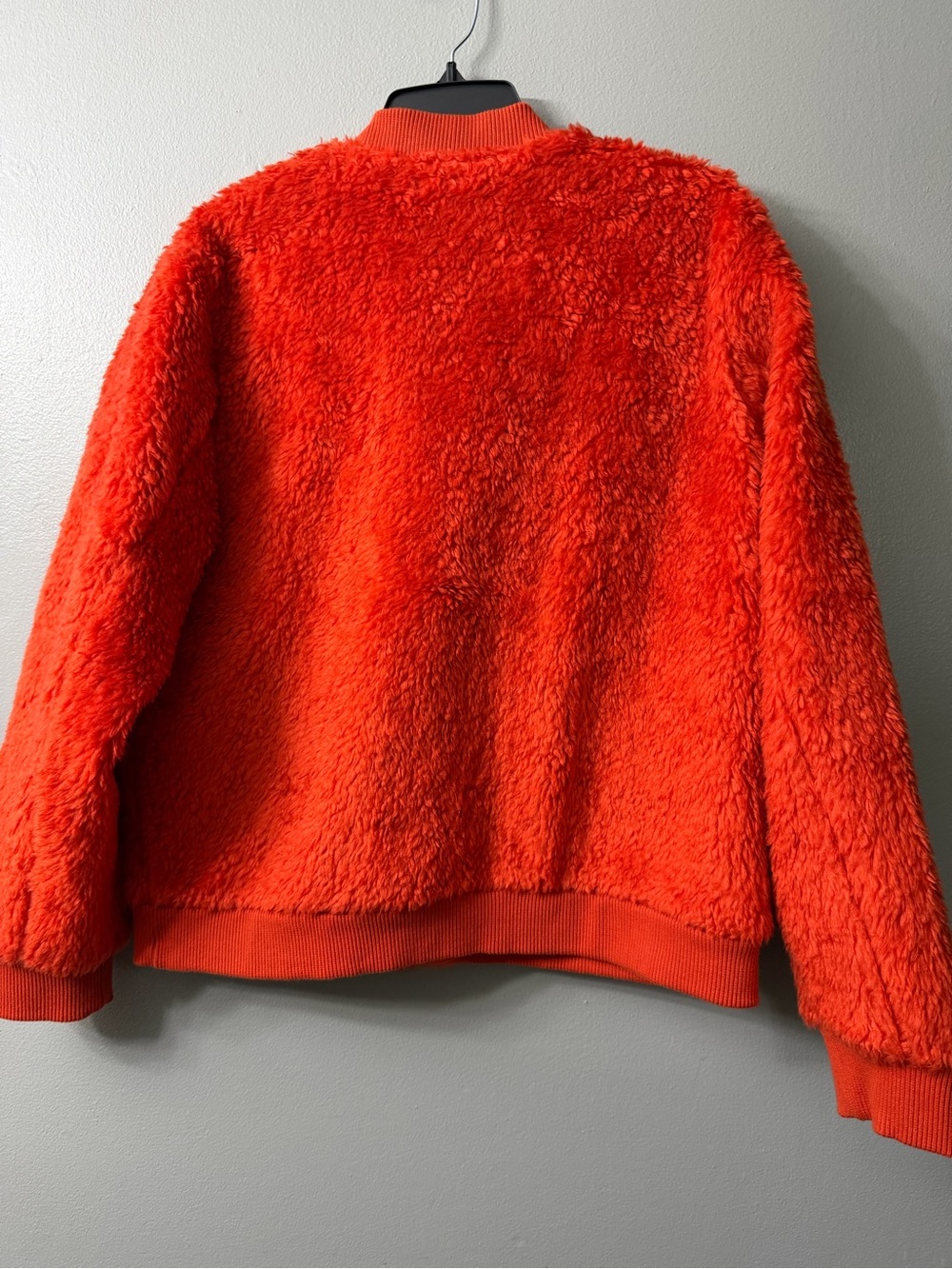 Uniqlo Ines De La Fressange orange faux fur bomber jacket large - Picture 5 of 7